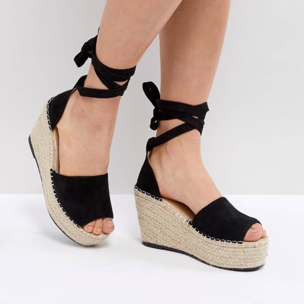 Espadrille platform wedge sandals. Never worn.